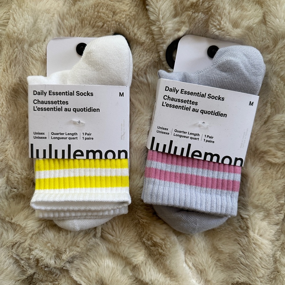lululemon athletica unisex daily essential quarter length socks